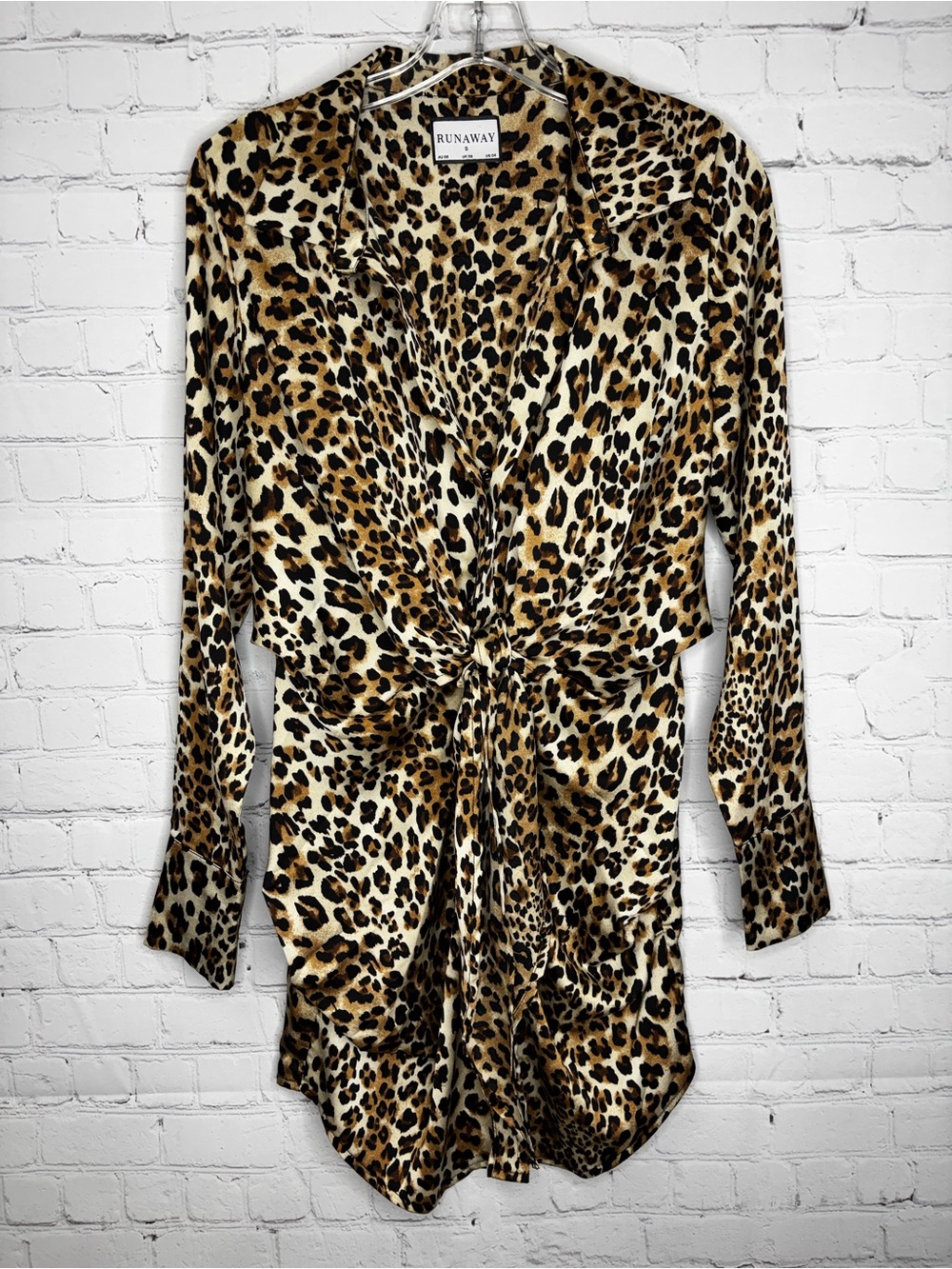 Runaway The Label Ruby leopard print twist front mini dress